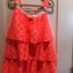 Neon orange layered tank